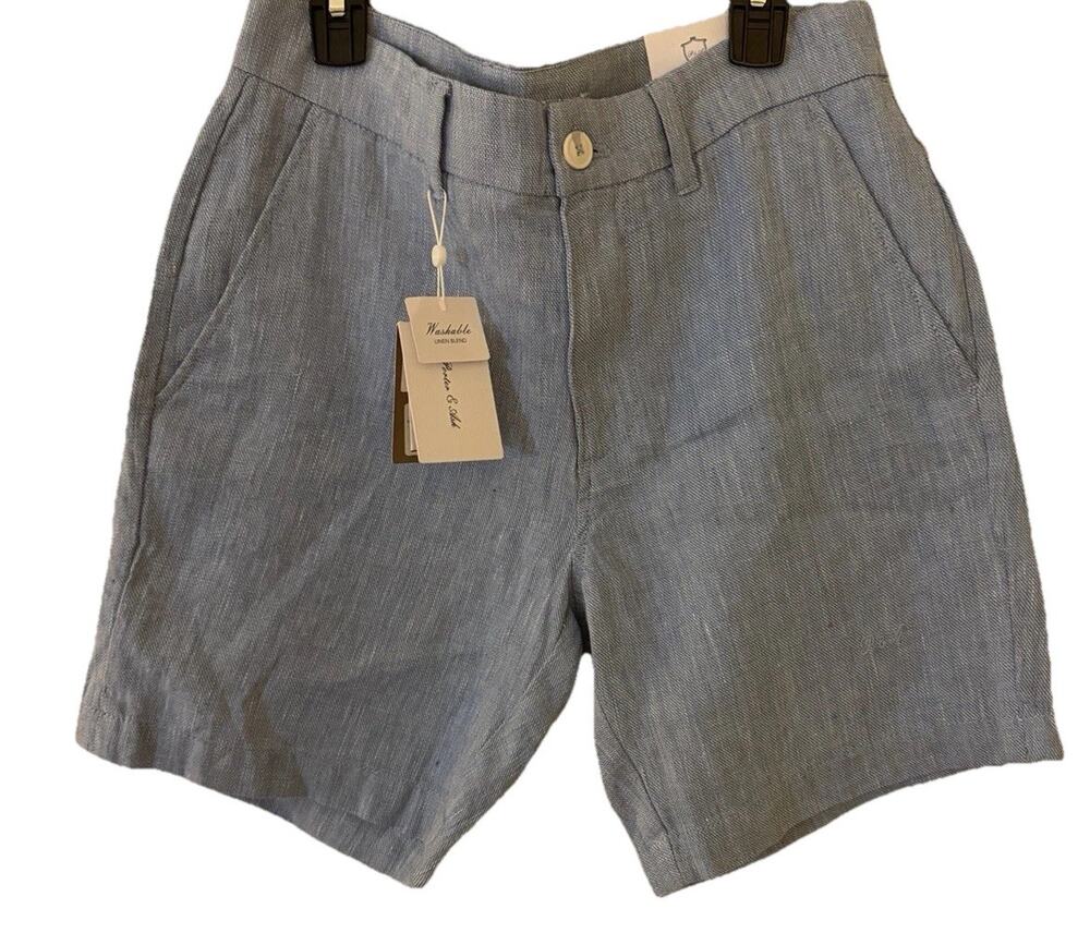 Men’s Linen Blend Porter & Ash Shorts Size 29 Blue Wash